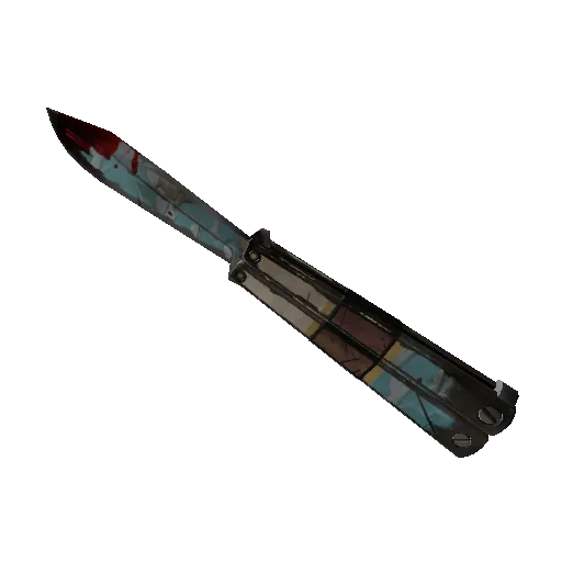 Blue Mew Knife (Battle Scarred) (Battle Scarred) — Team Fortress 2 war paint