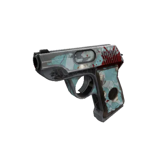 Strange Blue Mew Pistol (Battle Scarred) (Battle Scarred) — Team Fortress 2 war paint